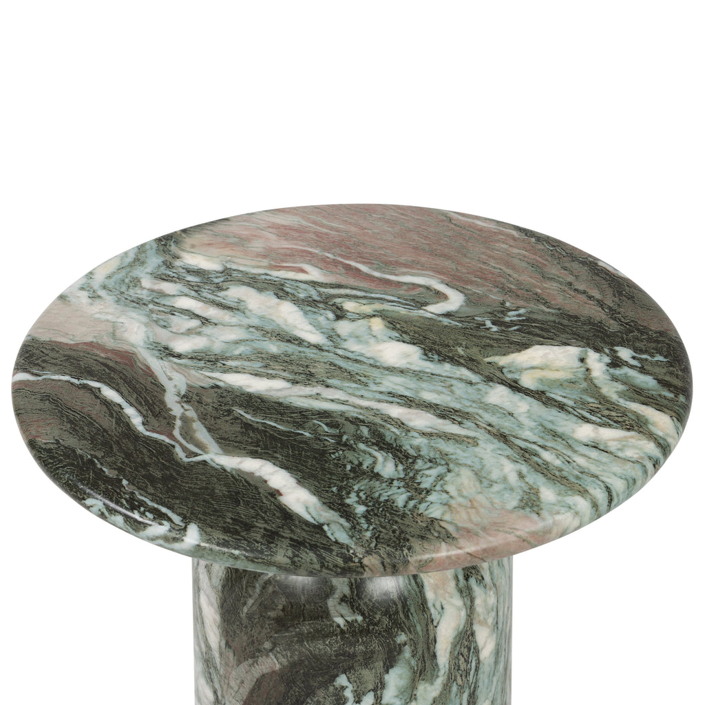 Modern Green Marble Marble End Table with Weather-Resistant Build