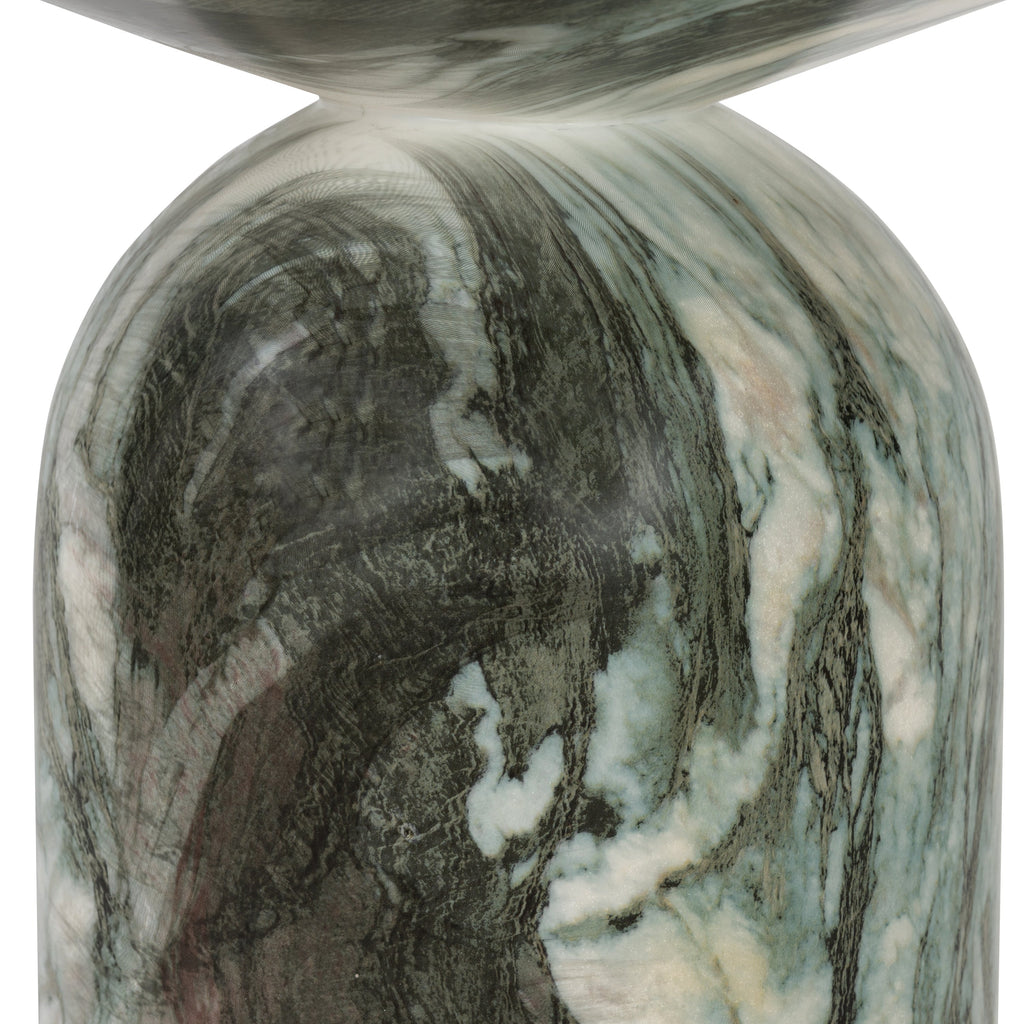 Modern Green Marble Marble End Table with Weather-Resistant Build