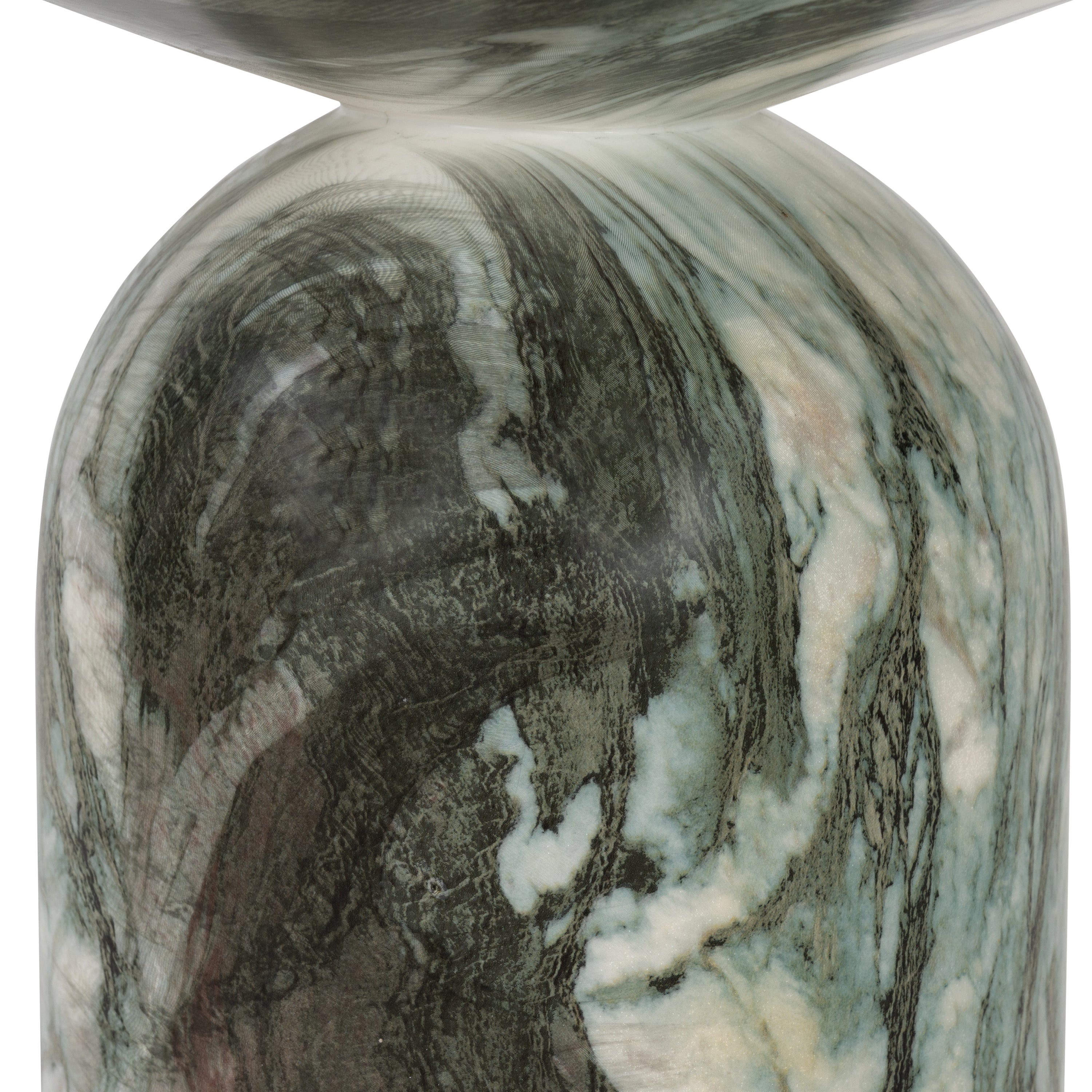 Modern Green Marble Marble End Table with Weather-Resistant Build