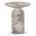 Table d'appoint moderne en marbre gris avec fabrication résistante aux intempéries