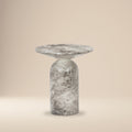 Modern Grey Marble Marble End Table with Weather-Resistant Build