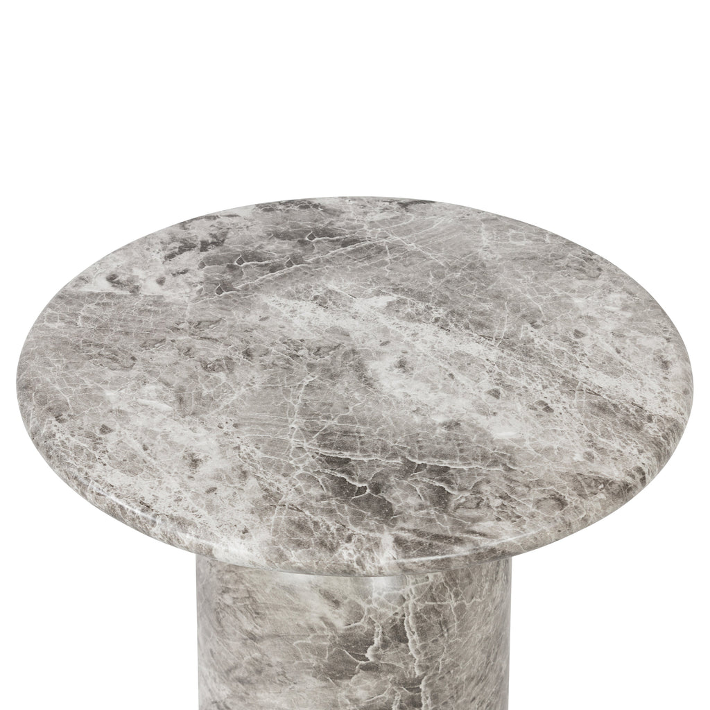 Modern Grey Marble Marble End Table with Weather-Resistant Build