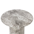 Table d'appoint moderne en marbre gris avec fabrication résistante aux intempéries