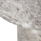 Table d'appoint moderne en marbre gris avec fabrication résistante aux intempéries