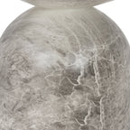 Table d'appoint moderne en marbre gris avec fabrication résistante aux intempéries