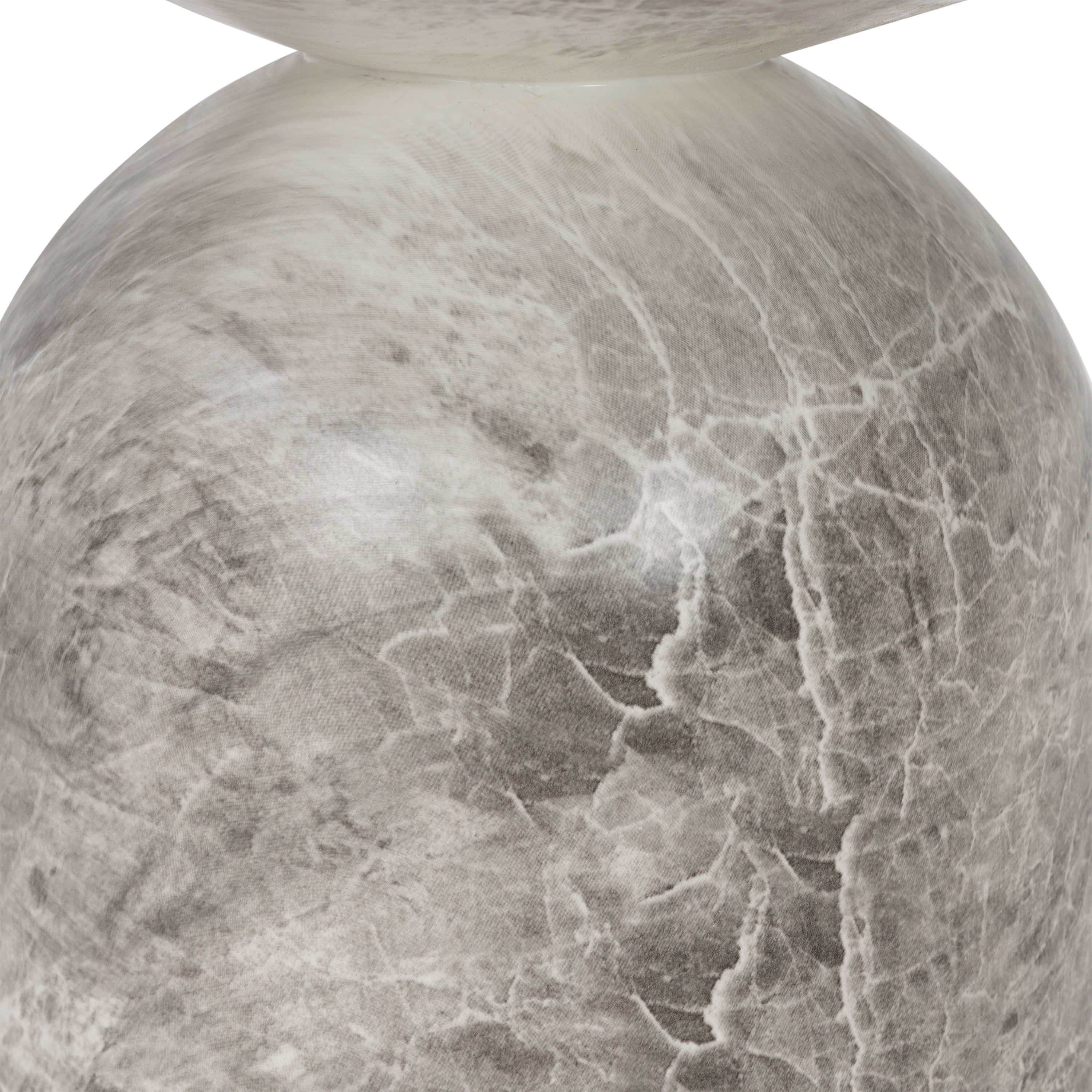 Modern Grey Marble Marble End Table with Weather-Resistant Build