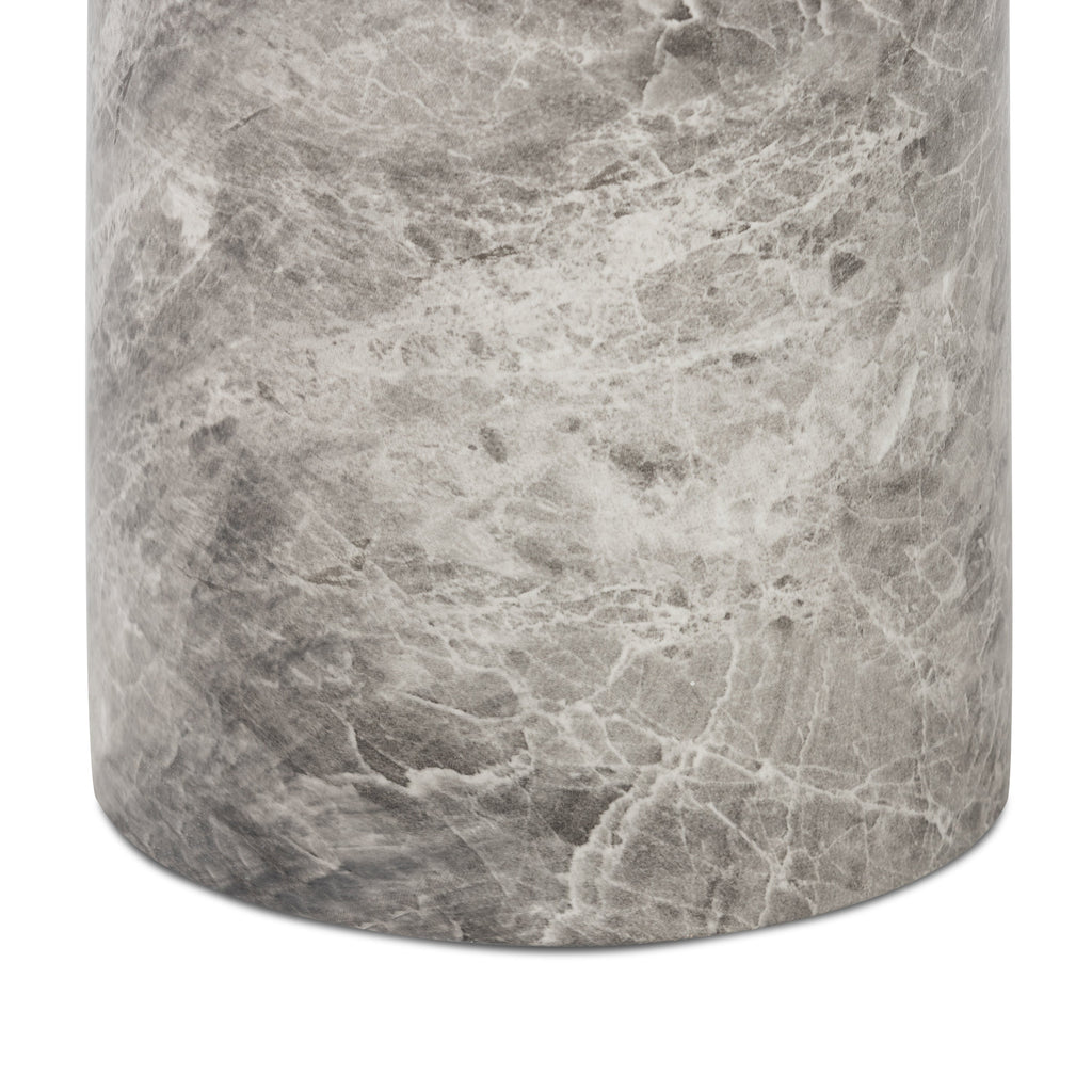 Modern Grey Marble Marble End Table with Weather-Resistant Build
