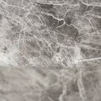 Table d'appoint moderne en marbre gris avec fabrication résistante aux intempéries