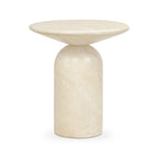 Table d'appoint moderne en grès blanc avec fabrication résistante aux intempéries