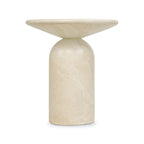 Table d'appoint moderne en grès blanc avec fabrication résistante aux intempéries