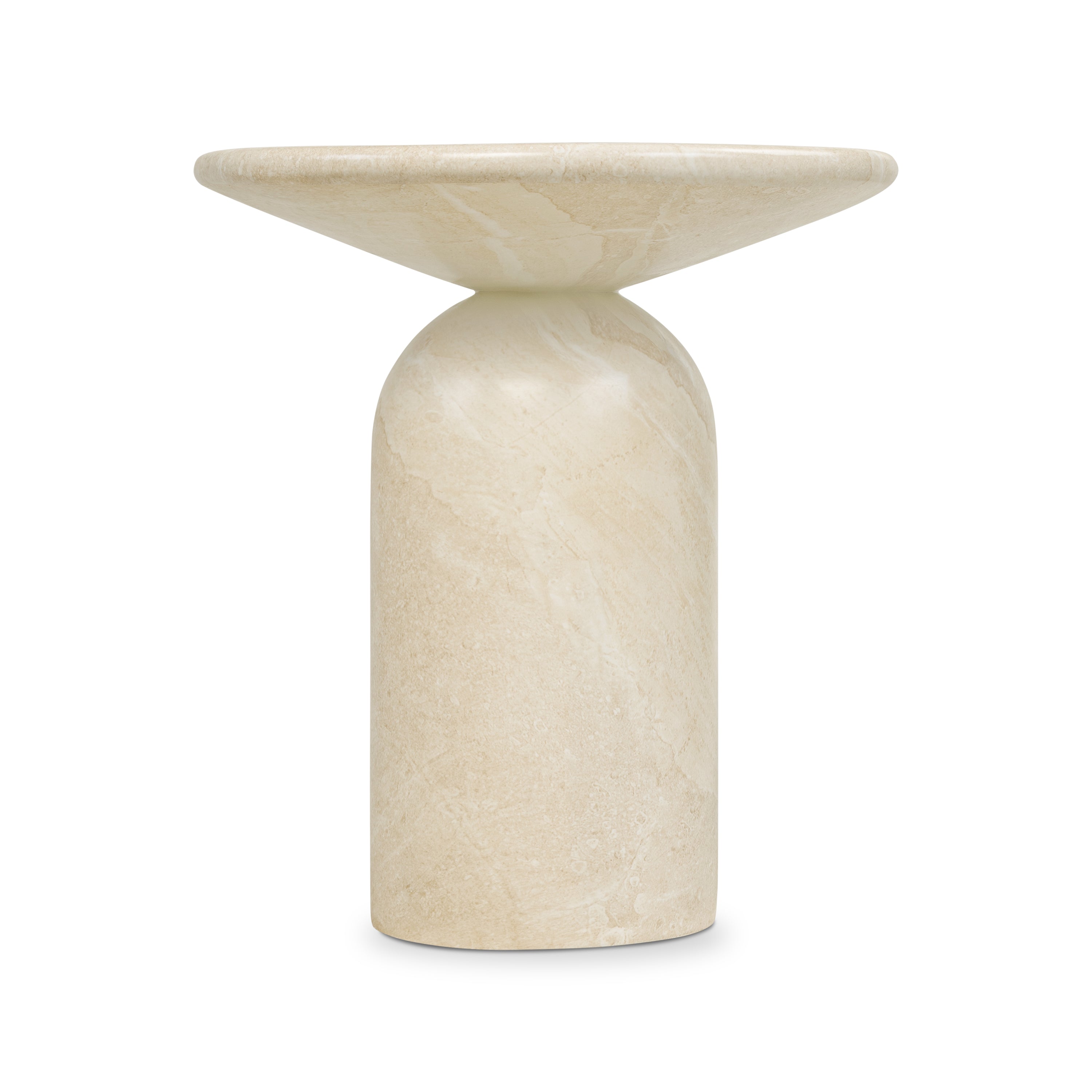 Modern Sandstone White End Table with Weather-Resistant Build