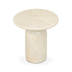 Table d'appoint moderne en grès blanc avec fabrication résistante aux intempéries