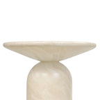 Table d'appoint moderne en grès blanc avec fabrication résistante aux intempéries