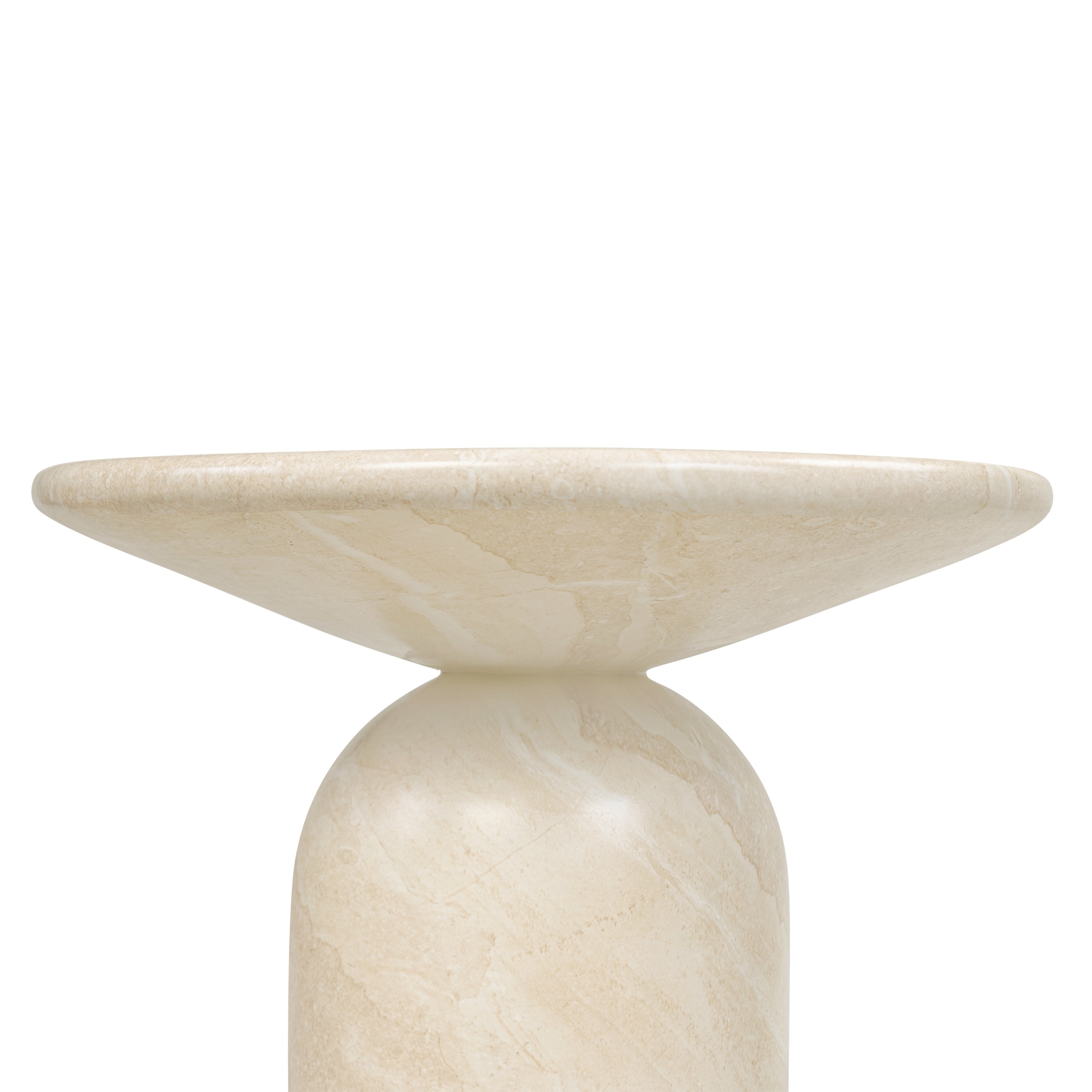 Modern Sandstone White End Table with Weather-Resistant Build