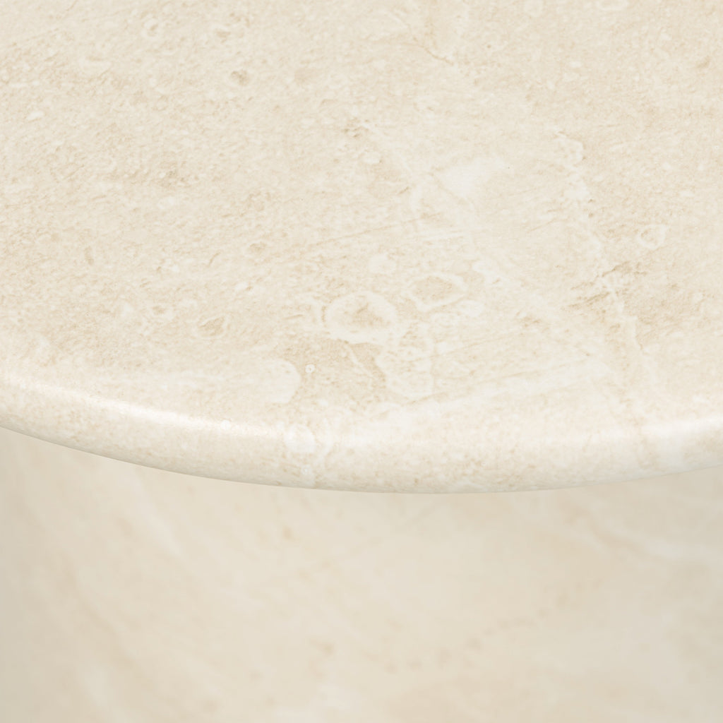 Modern Sandstone White End Table with Weather-Resistant Build