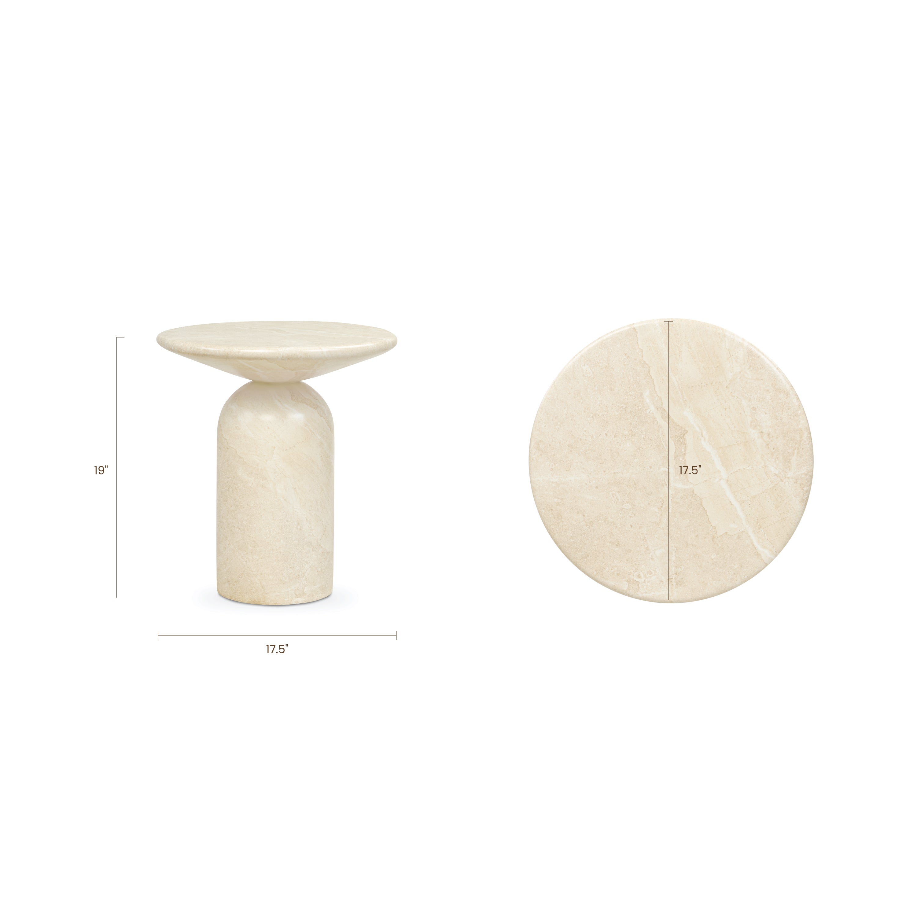 Modern Sandstone White End Table with Weather-Resistant Build