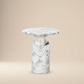 Modern White Marble Marble End Table with Weather-Resistant Build