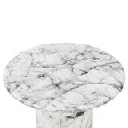 Table d'appoint moderne en marbre blanc avec fabrication résistante aux intempéries