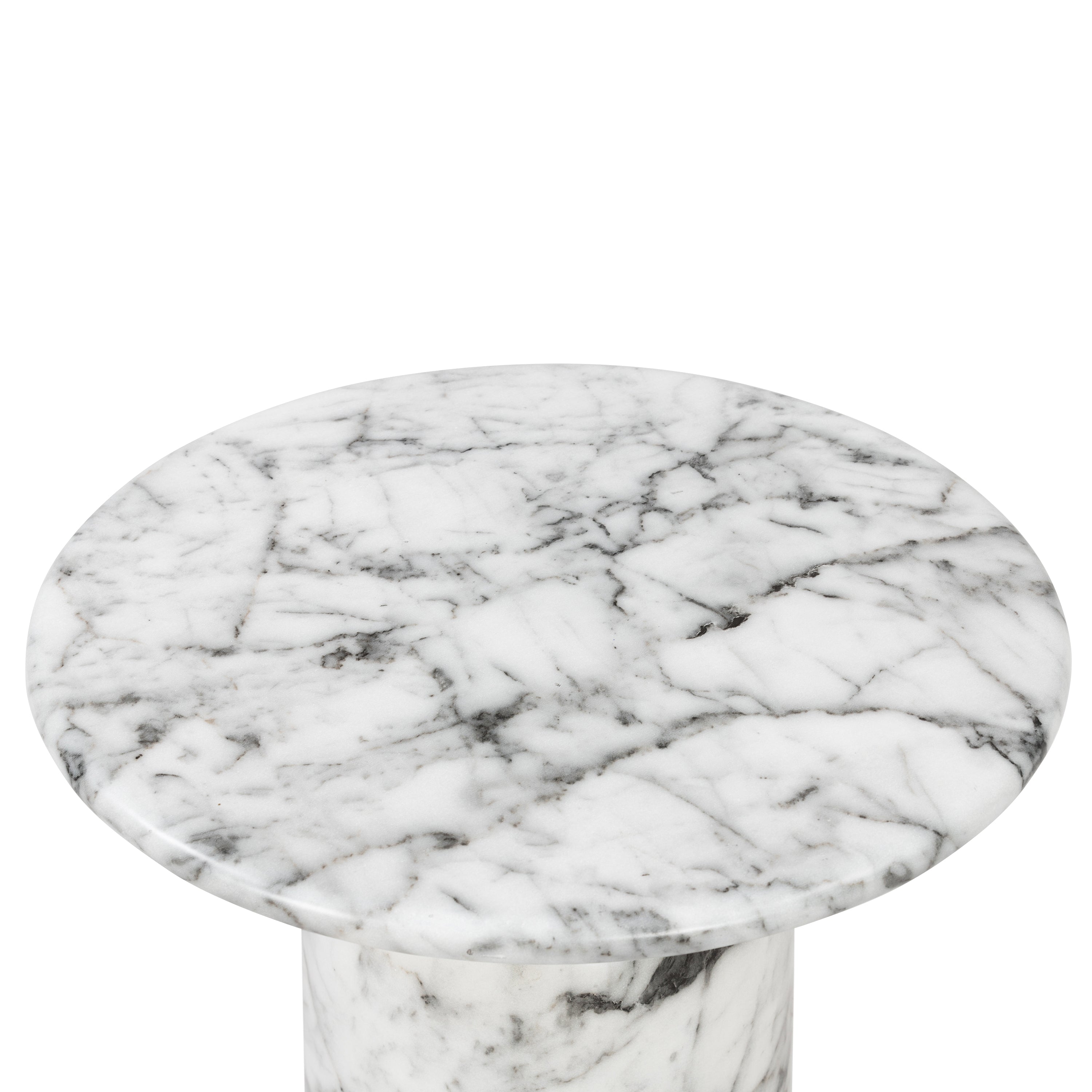Modern White Marble Marble End Table with Weather-Resistant Build