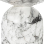 Table d'appoint moderne en marbre blanc avec fabrication résistante aux intempéries