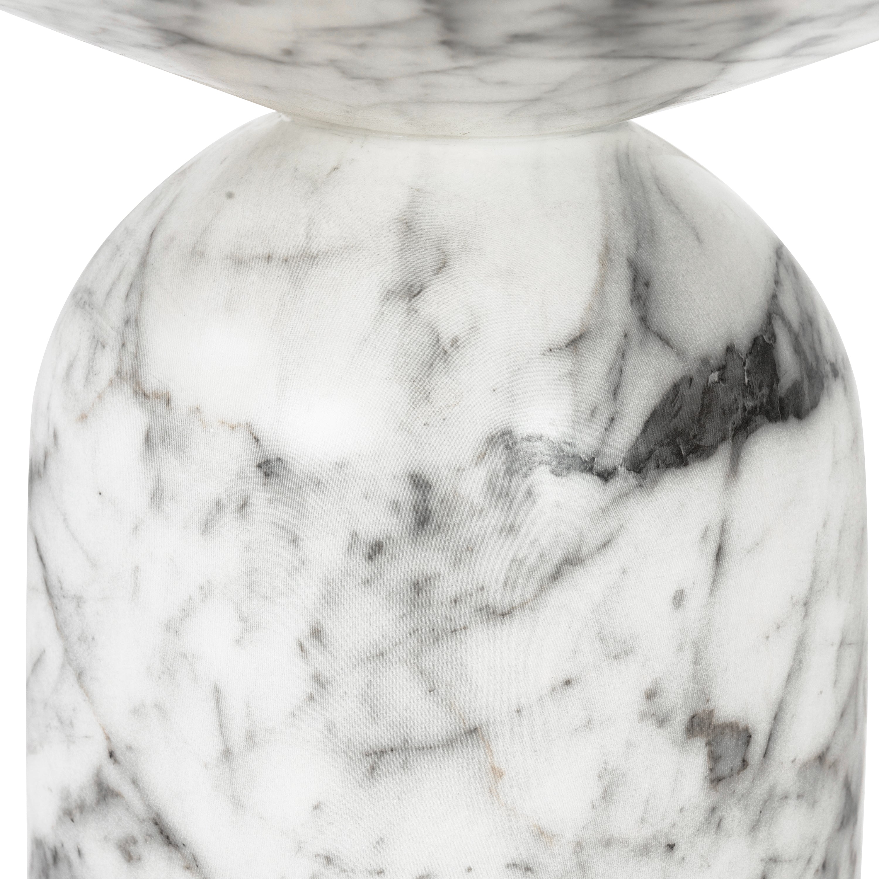 Modern White Marble Marble End Table with Weather-Resistant Build
