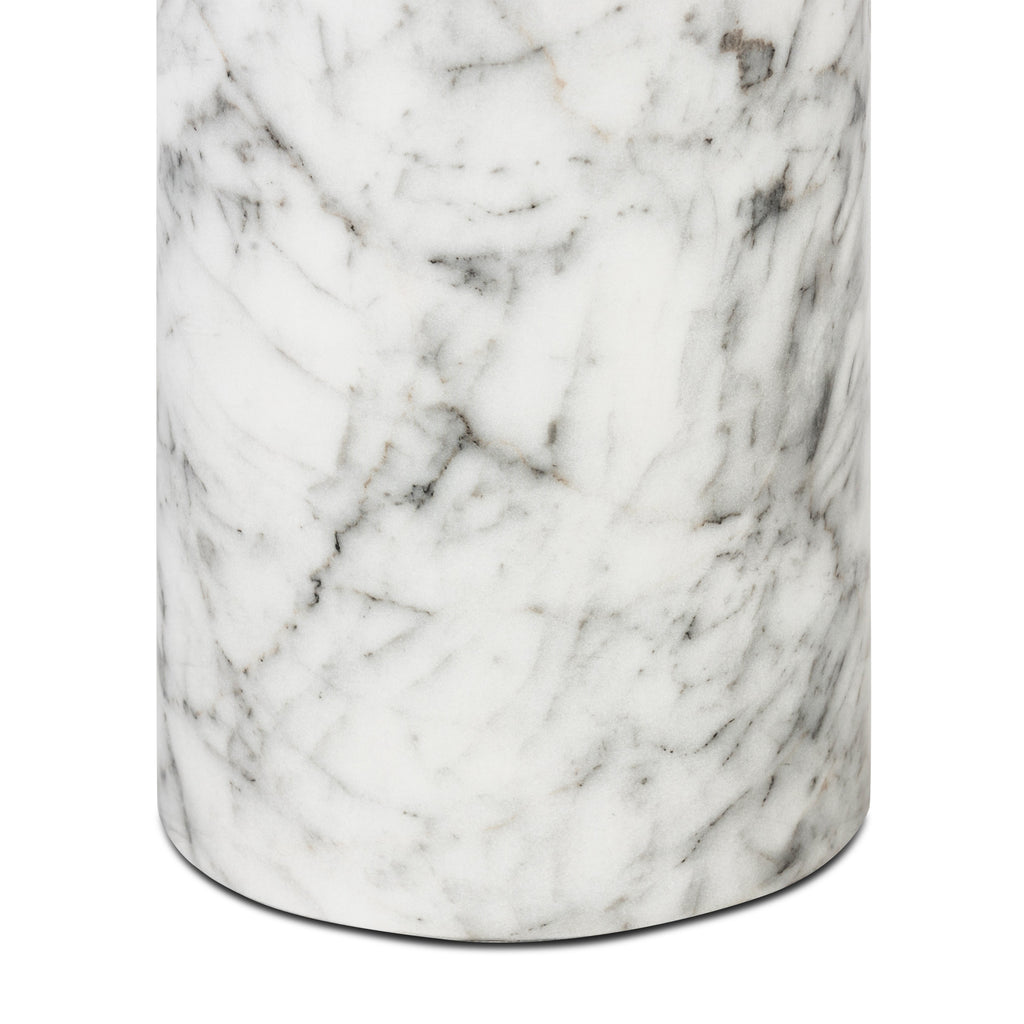 Modern White Marble Marble End Table with Weather-Resistant Build