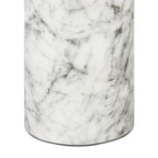 Table d'appoint moderne en marbre blanc avec fabrication résistante aux intempéries