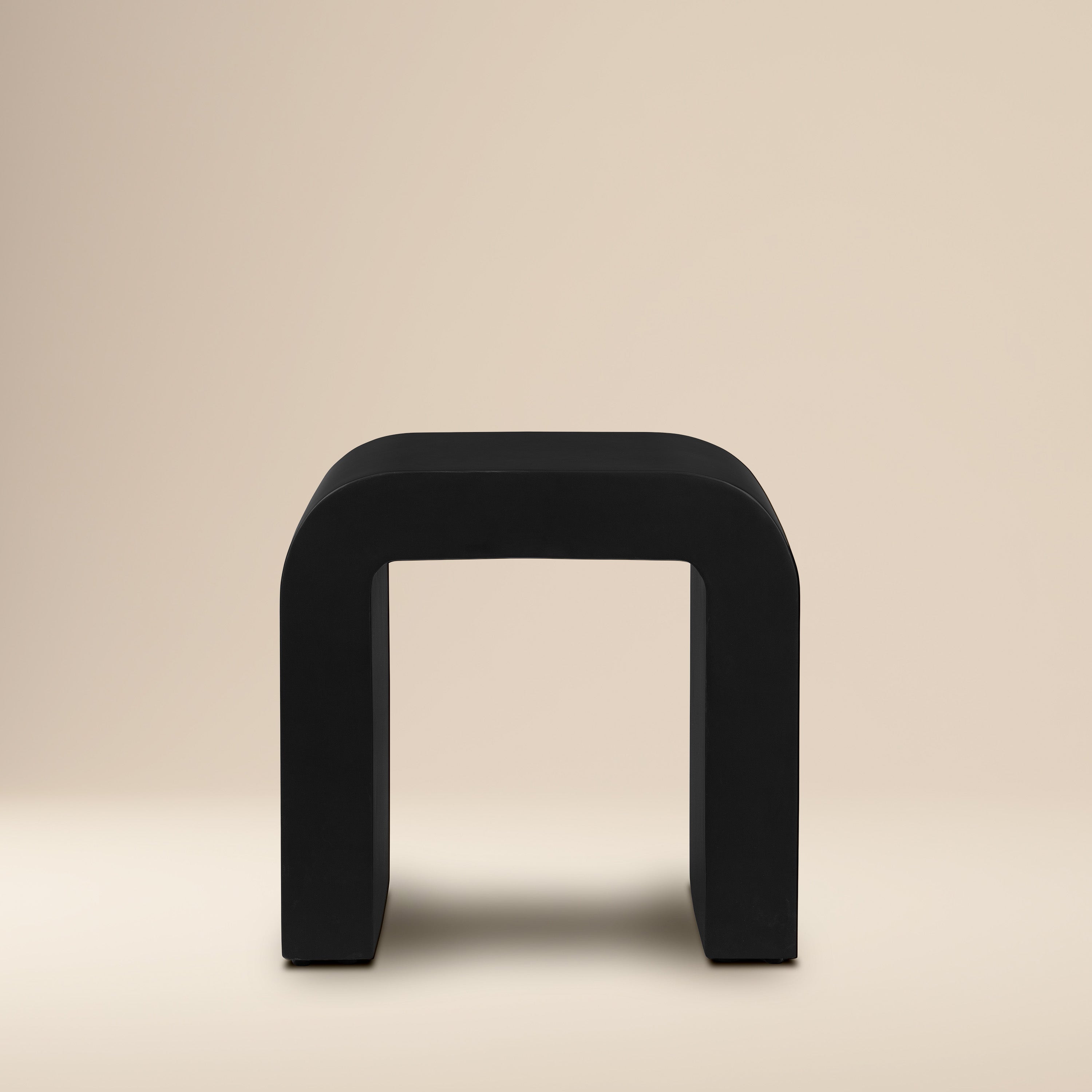 Modern Black Concrete Concrete Side Table with Weather-Resistant Build