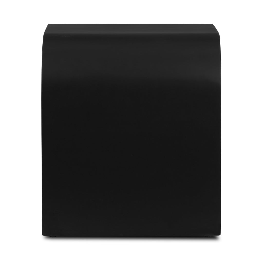 Modern Black Concrete Concrete Side Table with Weather-Resistant Build