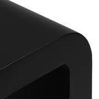 Table d'appoint moderne en béton noir avec construction résistante aux intempéries