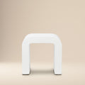 Modern Ivory Concrete Concrete Side Table with Weather-Resistant Build