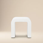 Table d'appoint moderne en béton ivoire avec fabrication résistante aux intempéries