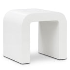 Table d'appoint moderne en béton ivoire avec fabrication résistante aux intempéries