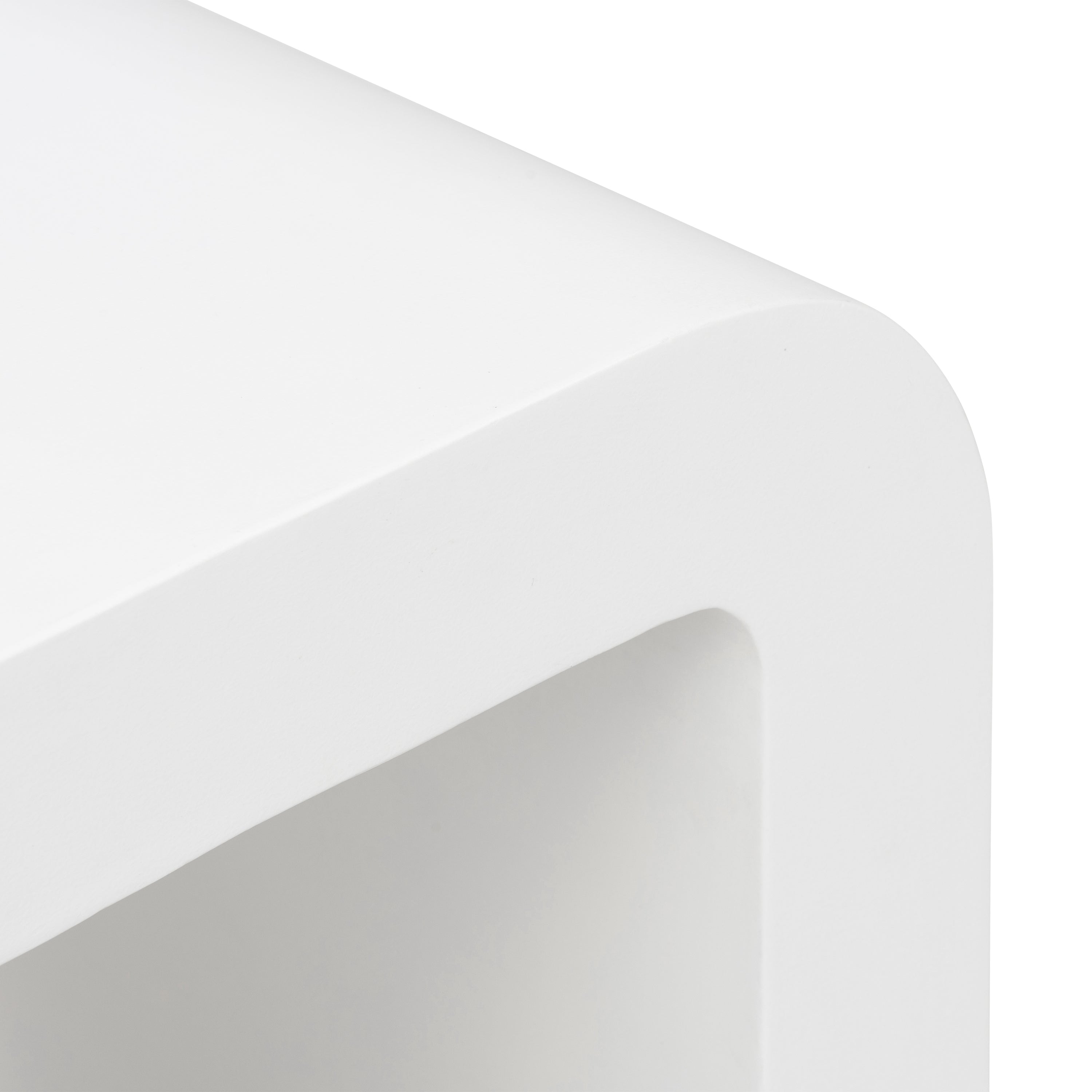 Modern Ivory Concrete Concrete Side Table with Weather-Resistant Build