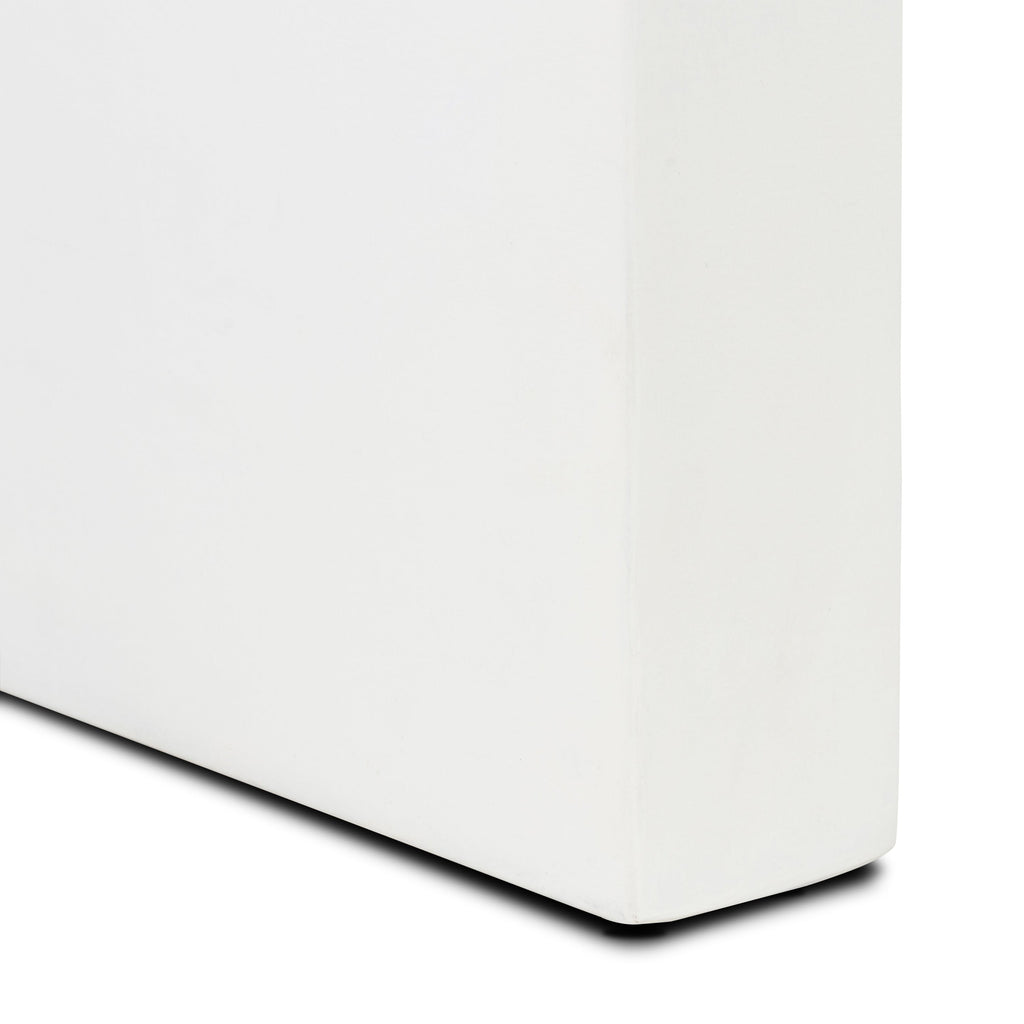 Modern Ivory Concrete Concrete Side Table with Weather-Resistant Build