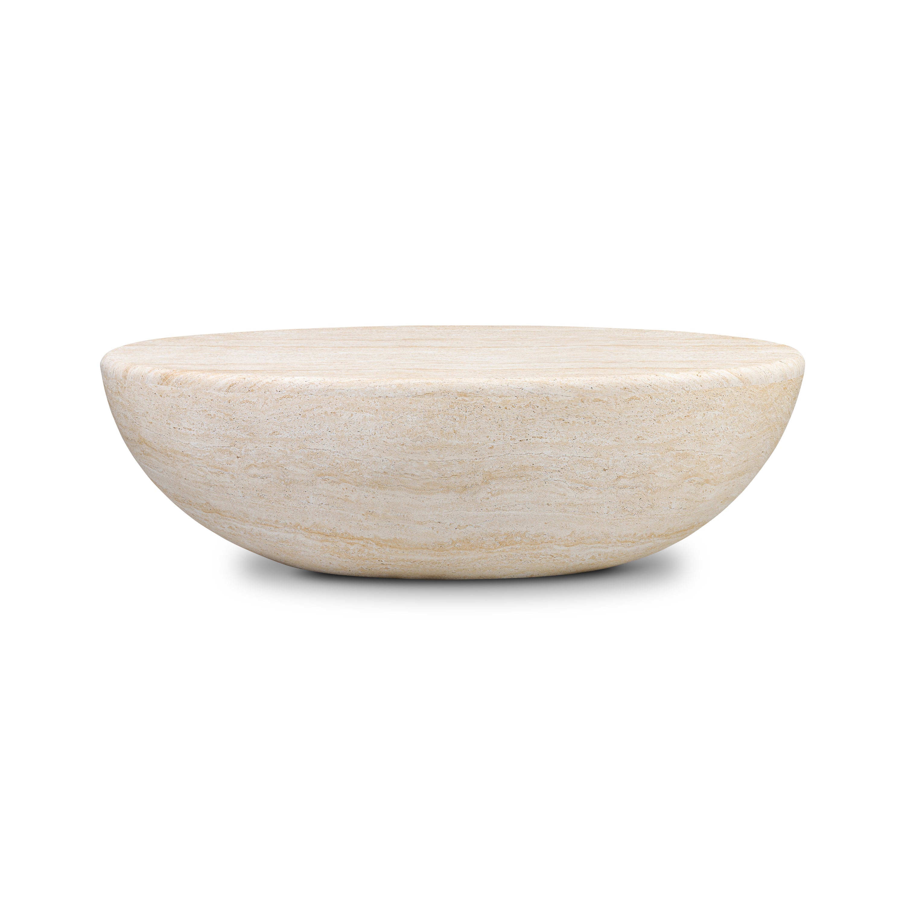 Modern Travertine Travertine Coffee Table with Weather-Resistant Build