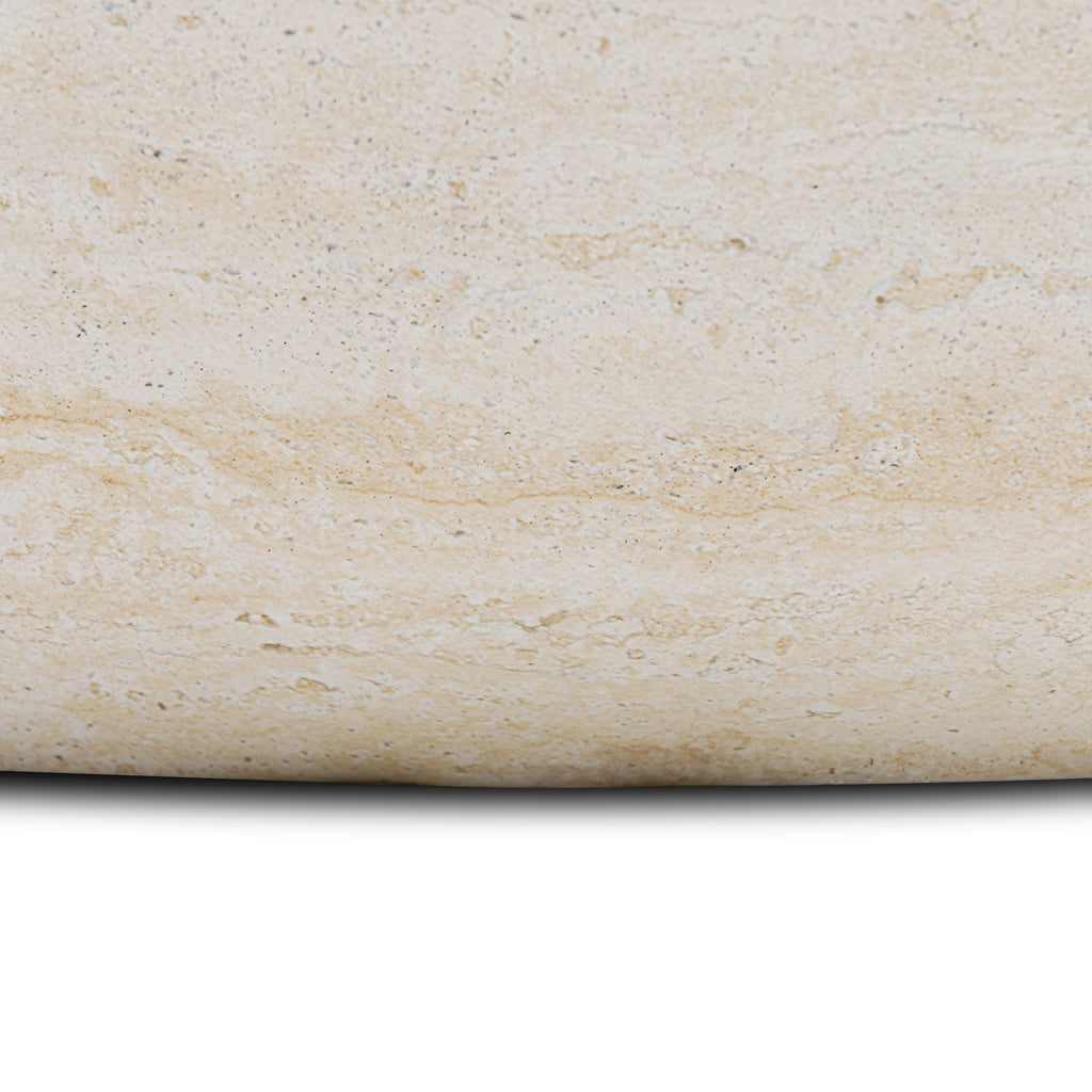 Modern Travertine Travertine Coffee Table with Weather-Resistant Build