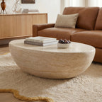 Table basse en travertin moderne avec conception résistante aux intempéries