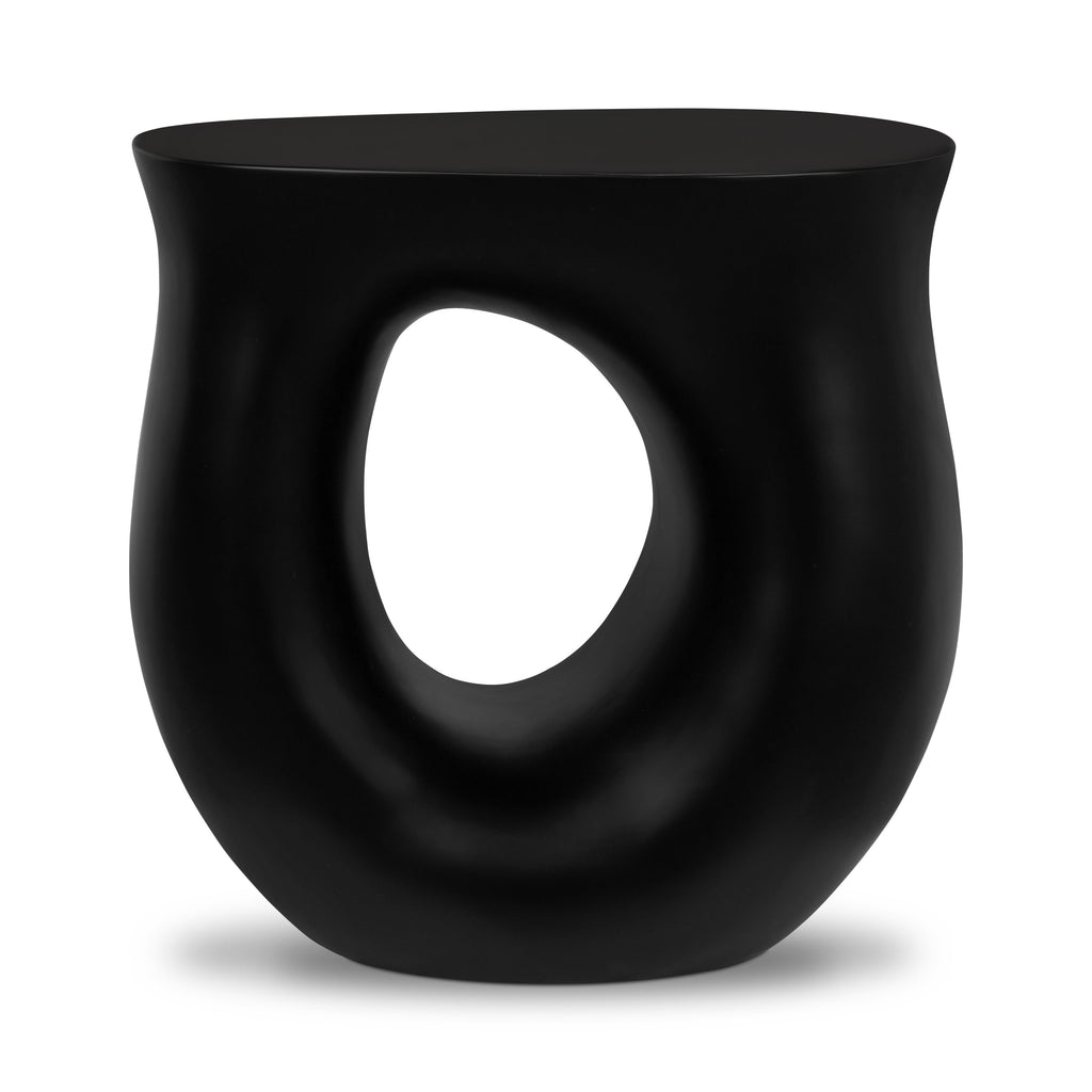 Contemporary Black Side Table with Weather-Resistant Build