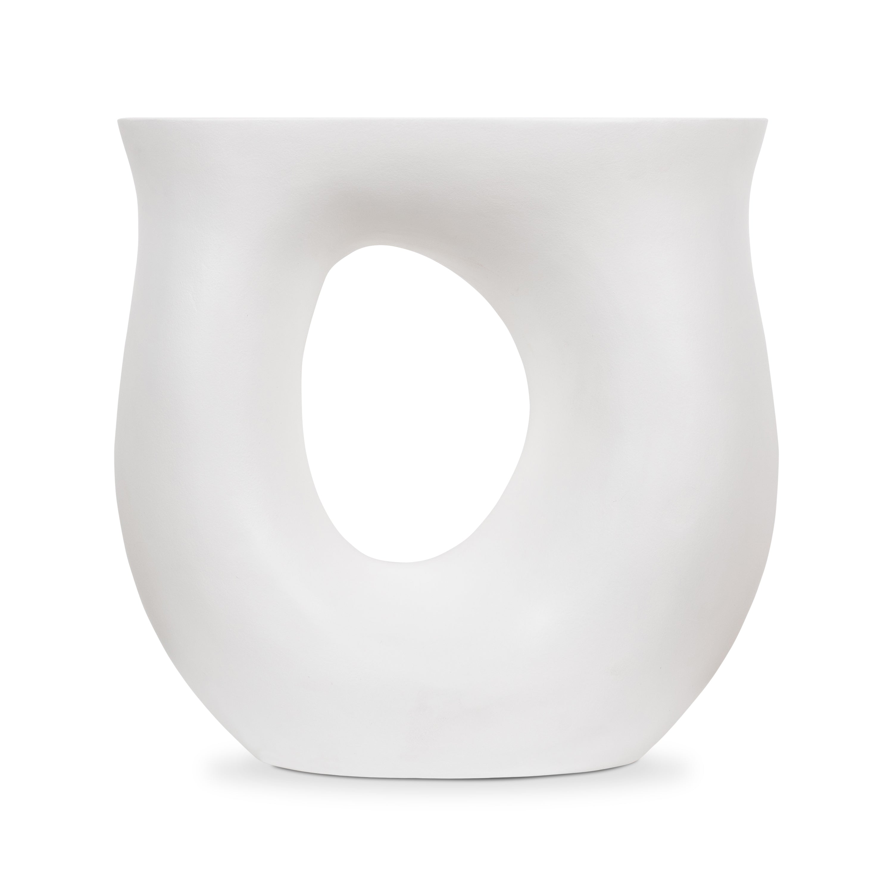 Contemporary White Side Table with Weather-Resistant Build