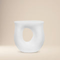 Contemporary White Side Table with Weather-Resistant Build