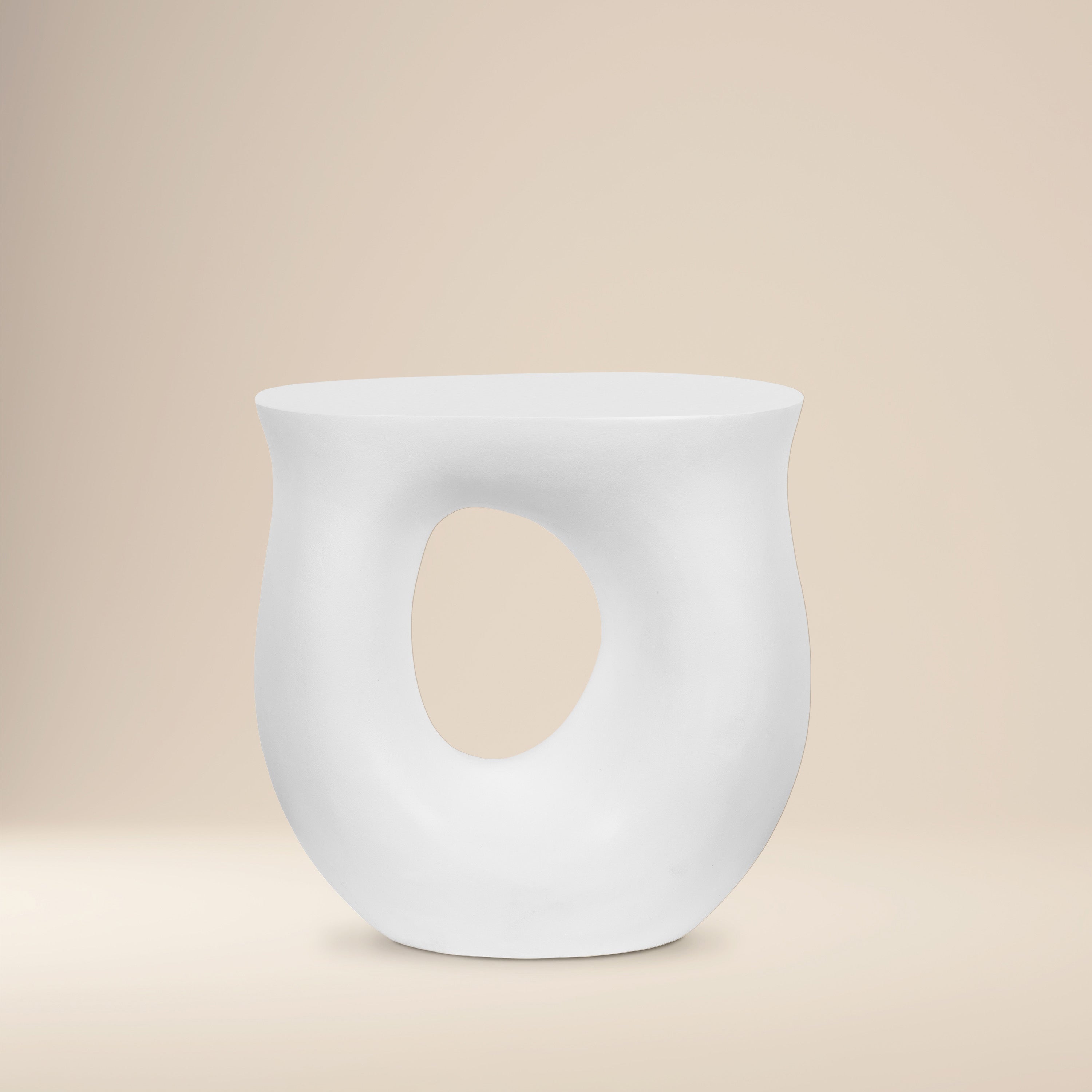 Contemporary White Side Table with Weather-Resistant Build