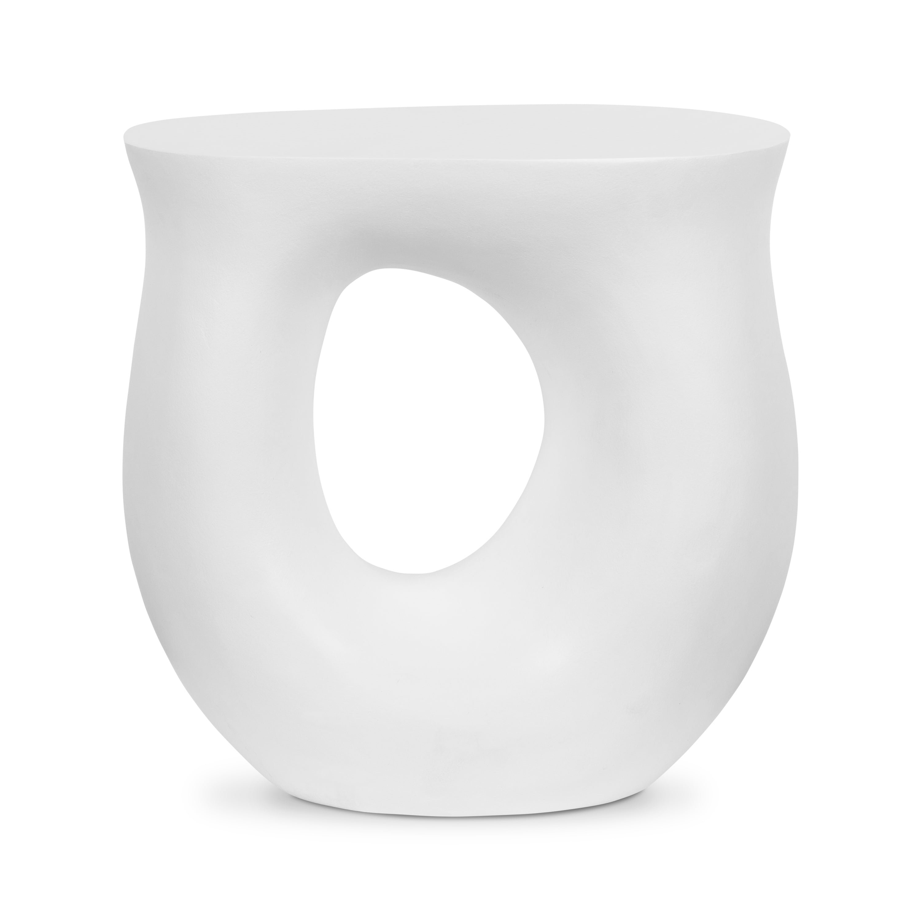 Contemporary White Side Table with Weather-Resistant Build