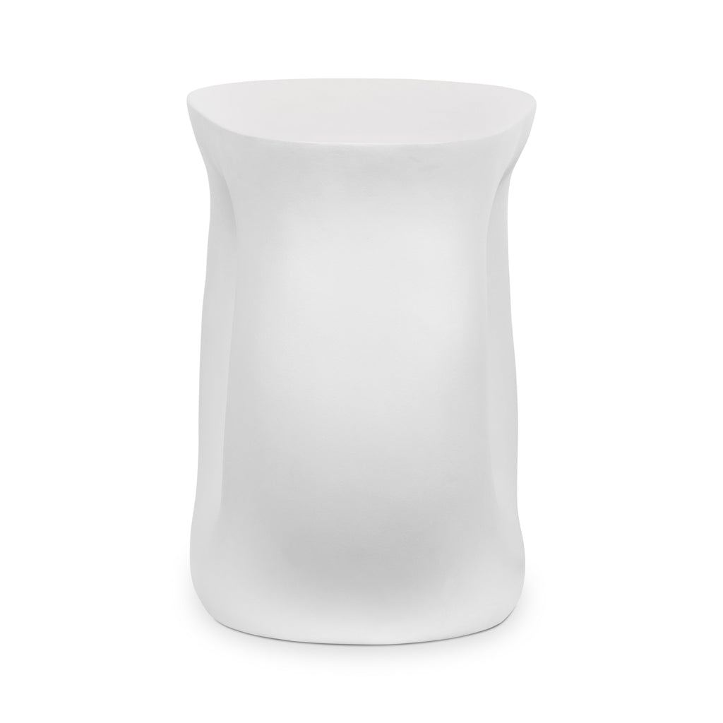 Contemporary White Side Table with Weather-Resistant Build