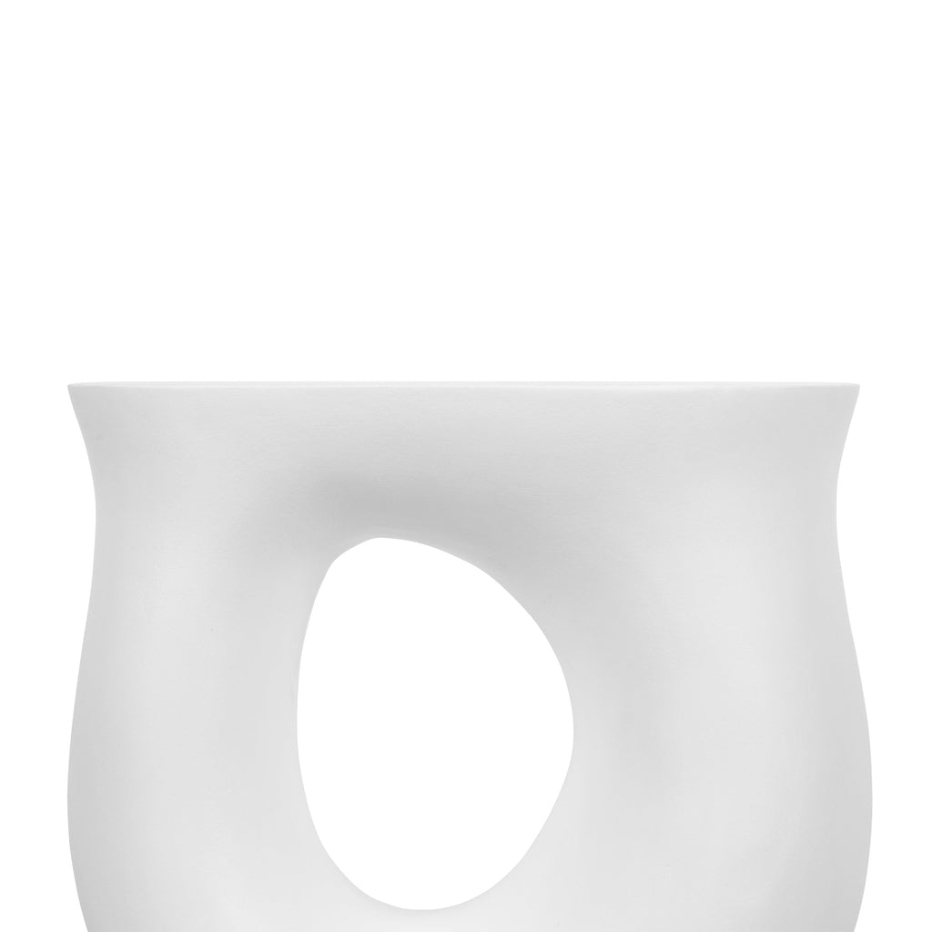 Contemporary White Side Table with Weather-Resistant Build