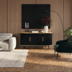 Buffet moderne noir avec rangement pour salle à manger ou entrée