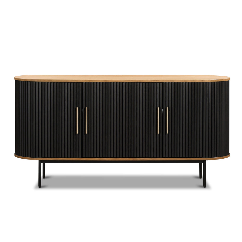 Modern Black Sideboard with Storage for Dining Room or Entryway