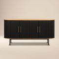 Modern Black Sideboard with Storage for Dining Room or Entryway