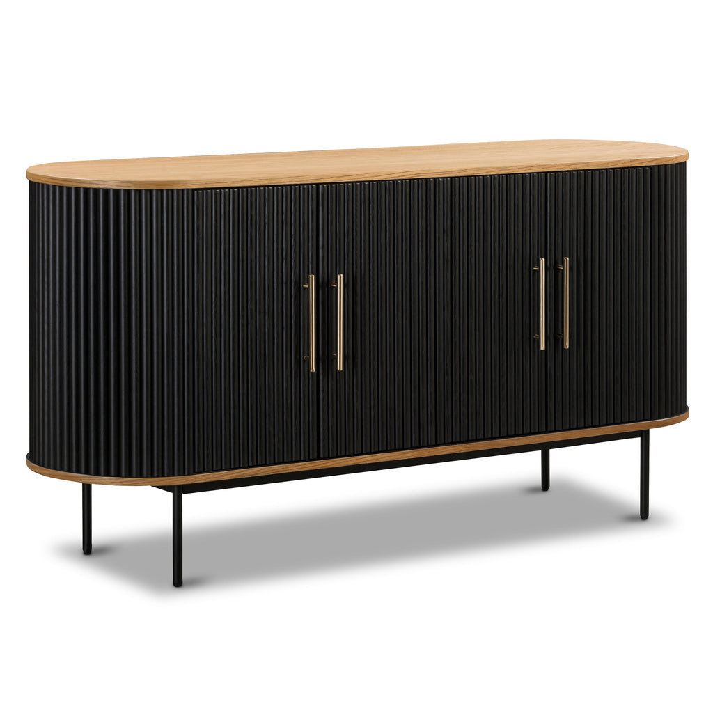 Modern Black Sideboard with Storage for Dining Room or Entryway