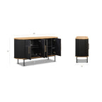 Buffet moderne noir avec rangement pour salle à manger ou entrée
